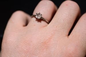 Dainty rings for women Raw Diamond Engagement Ring Rough Clear Gemstone …